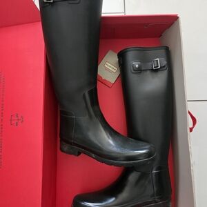 Hunter Black Tall Rain Boots